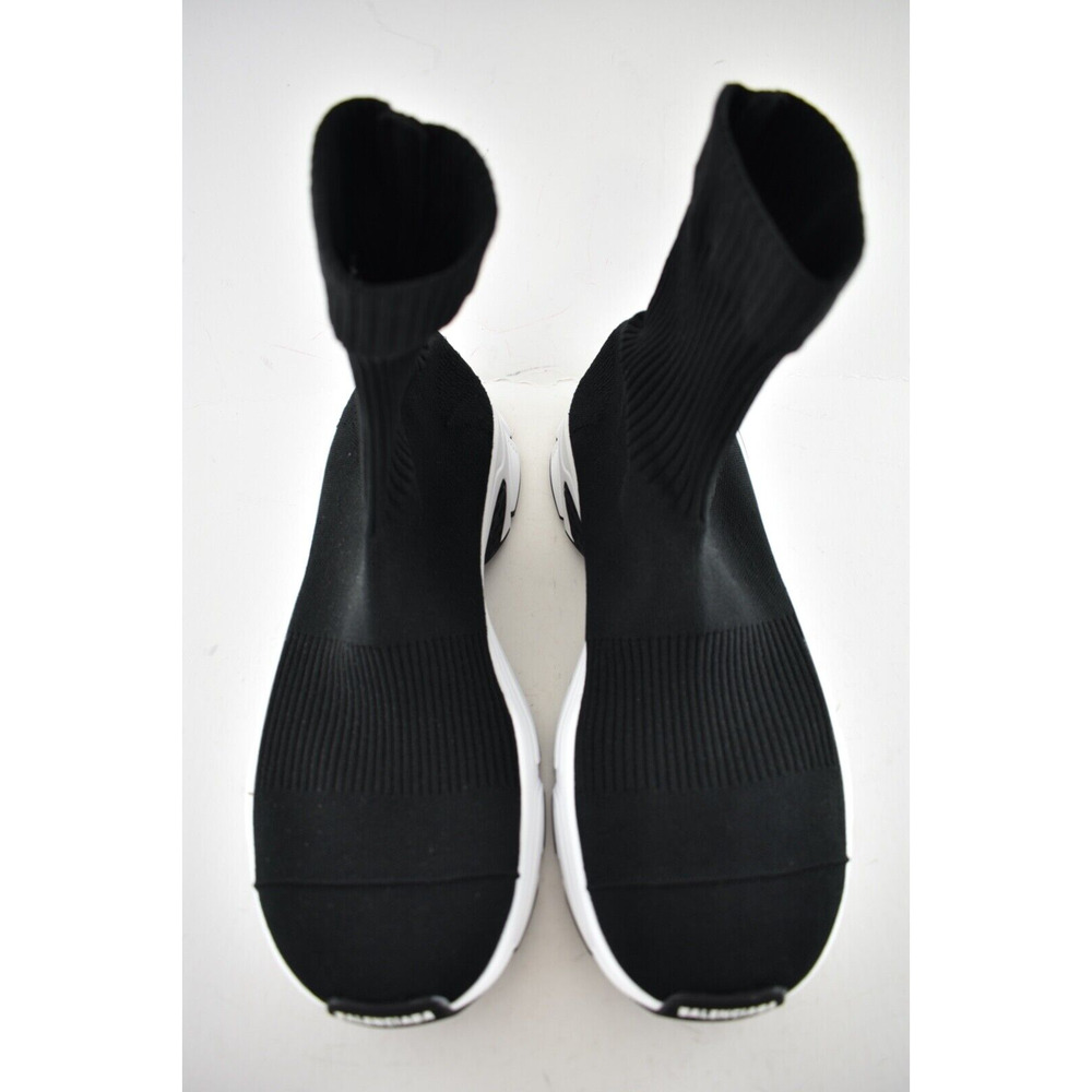 Balenciaga Speed 3.0 Sock Trainer Knit White Black High Top Runner Sneakers 41 - Picture 6 of 12